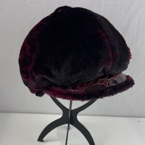 SHAG Burgundy Velveteen  Newsboy Cap